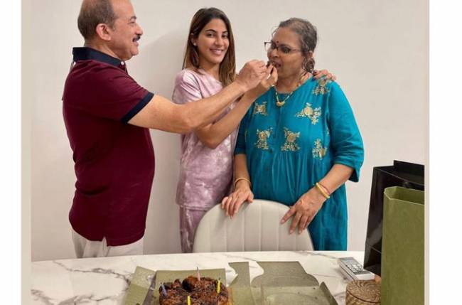 Nikki Tamboli celebrates daddy dearest’s birthday, shares adorable pictures cutting the cake